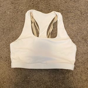Fabletics Cream Sports Bra